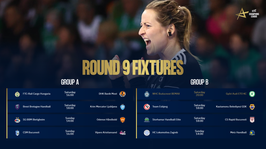 Coverage of EHF Champions League Women 2022/23 Round 9